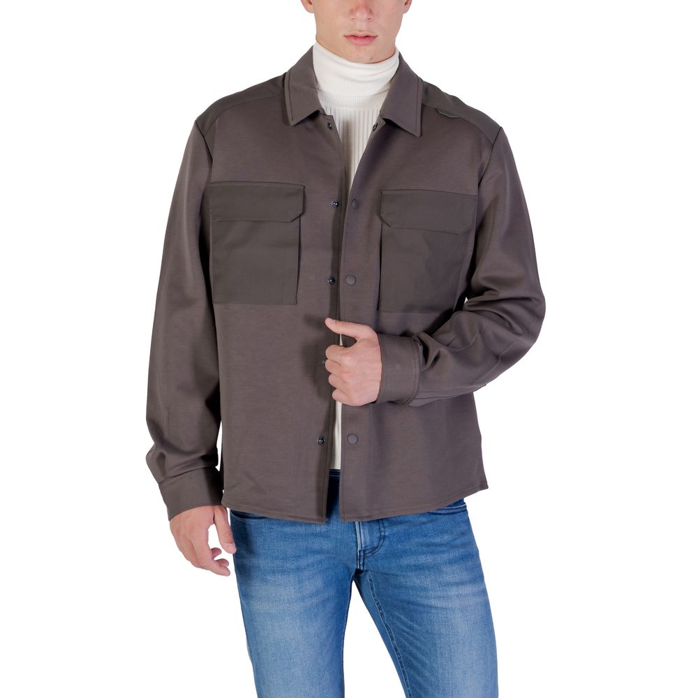 Shirt by Antony Morato for men in denim cotton green presents a discerning silhouette, showcasing a sophisticated and for a truly discerning finish.