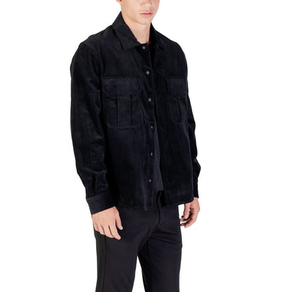 Shirt by Antony Morato for men in cotton corduroy black presents a discerning silhouette, showcasing a sophisticated and for a truly discerning finish.
