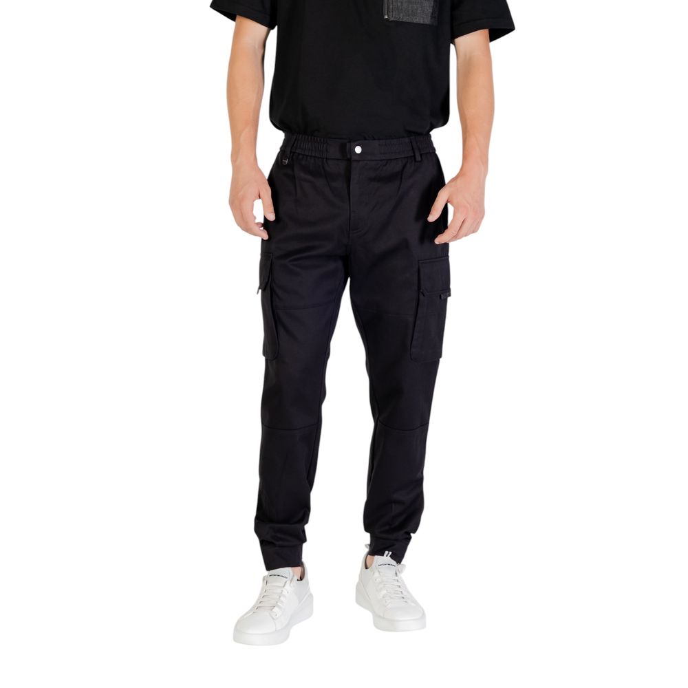 Trousers by Antony Morato for men in viscose cotton black features an sartorial silhouette, showcasing a precise regular-fit and long with a sartorial for a refined look.