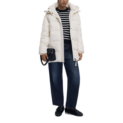 Hooded Overcoat by Desigual for women in polyester cream features a cosy chic silhouette, artfully detailed with a sophisticated hooded neckline and premium pockets & hooded for a cosy chic finish.