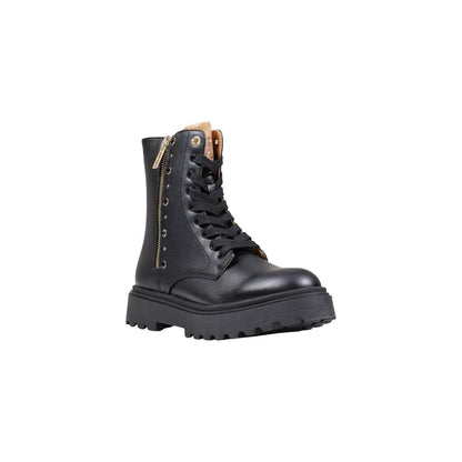 Lace-Up Ankle Combat Winter Boots by Alviero Martini Prima Classe for women in polyethylene & polyurethane black & gold features an high-performance silhouette, showcasing the sophisticated design of the Women's Polyethylene & Polyurethane Lace-Up Ankle Combat Winter Boots with a and a refined .