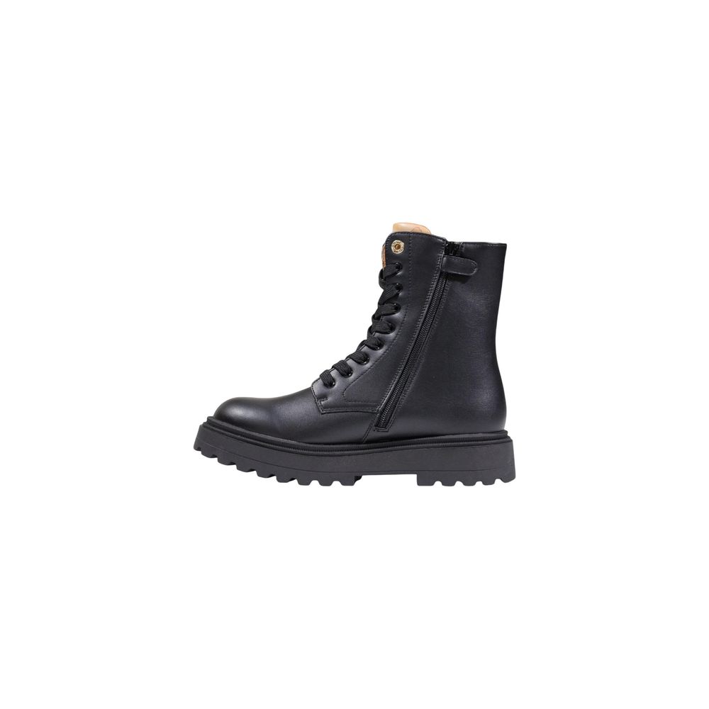 Lace-Up Ankle Combat Winter Boots by Alviero Martini Prima Classe for women in polyethylene & polyurethane black & gold showcases a aeronautic silhouette as Women's Polyethylene & Polyurethane Lace-Up Ankle Combat Winter Boots, artfully defined by a aeronautic and a aeronautic .