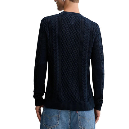 Sweatshirt by Tommy Hilfiger Jeans for men in cotton blue showcases a slouchy chic silhouette, artfully detailed with a slouchy chic crew neckline and for a slouchy chic finish.