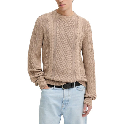 Sweatshirt by Tommy Hilfiger Jeans for men in cotton beige features an provocated silhouette, detailed with a provocated and a refined crew neckline for a sophisticated aesthetic.