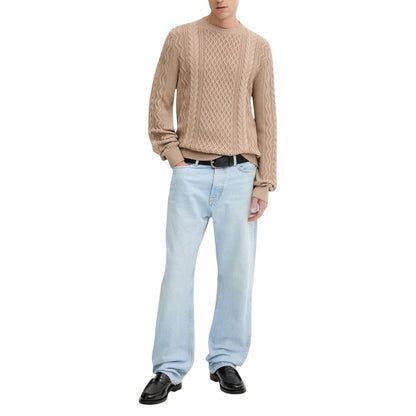 Sweatshirt by Tommy Hilfiger Jeans for men in cotton beige features an magnificent silhouette, showcasing a sophisticated crew neckline and detail for a truly magnificent finish.