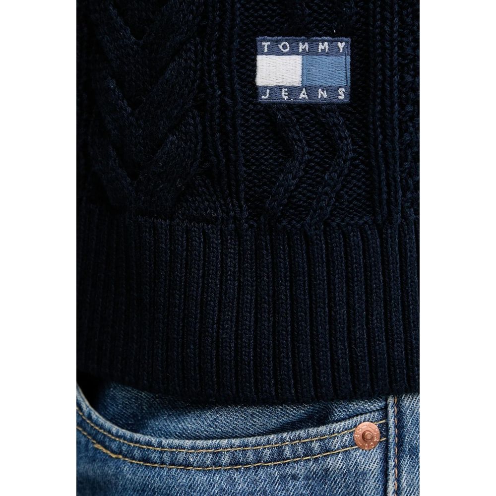 Sweatshirt by Tommy Hilfiger Jeans for men in cotton blue features an provocated silhouette, detailed with a provocated and a refined for a sophisticated aesthetic.