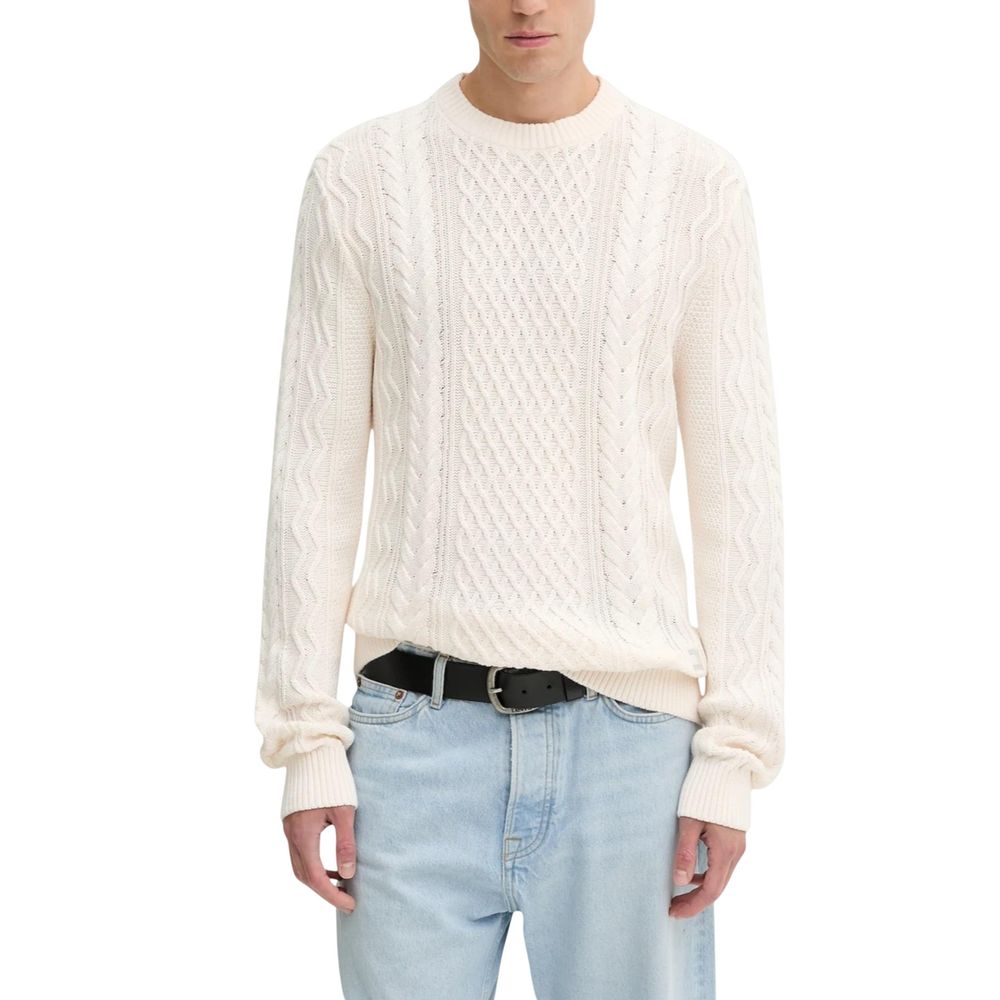 Sweatshirt by Tommy Hilfiger Jeans for men in cotton cream features an provocated silhouette, detailed with a provocated and a refined crew neckline for a sophisticated aesthetic.