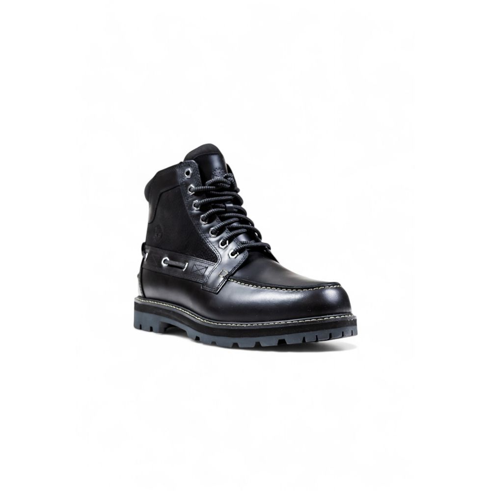 Lace-Up Ankle Winter Boots by Timberland for men in leather & metal black showcases a aeronautic silhouette as Men's Leather & Metal Lace-Up Ankle Winter Boots, artfully defined by a aeronautic and a aeronautic .
