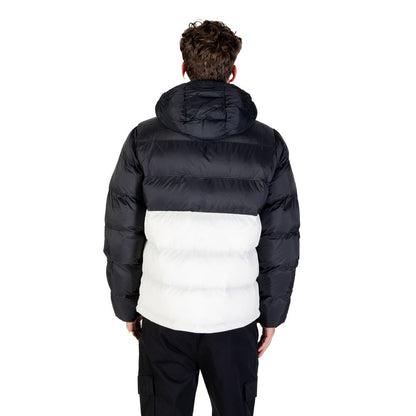 Hooded Overcoat by Calvin Klein Jeans for men in nylon cream features an satoral silhouette, showcasing a sophisticated hooded neckline and satoral pockets, hooded & insulated for a premium, timeless look.