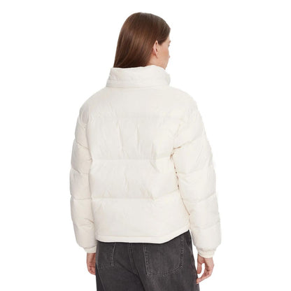 Hooded Overcoat by Calvin Klein Jeans for women in polyamide cream features a contemporary silhouette showcasing a contemporary hooded neckline and refined lightweight, hooded & insulated for a sophisticated finish.