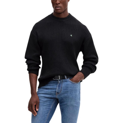 Calvin Klein Jeans Men's Crew-Neck Cotton Sweatshirt - Black