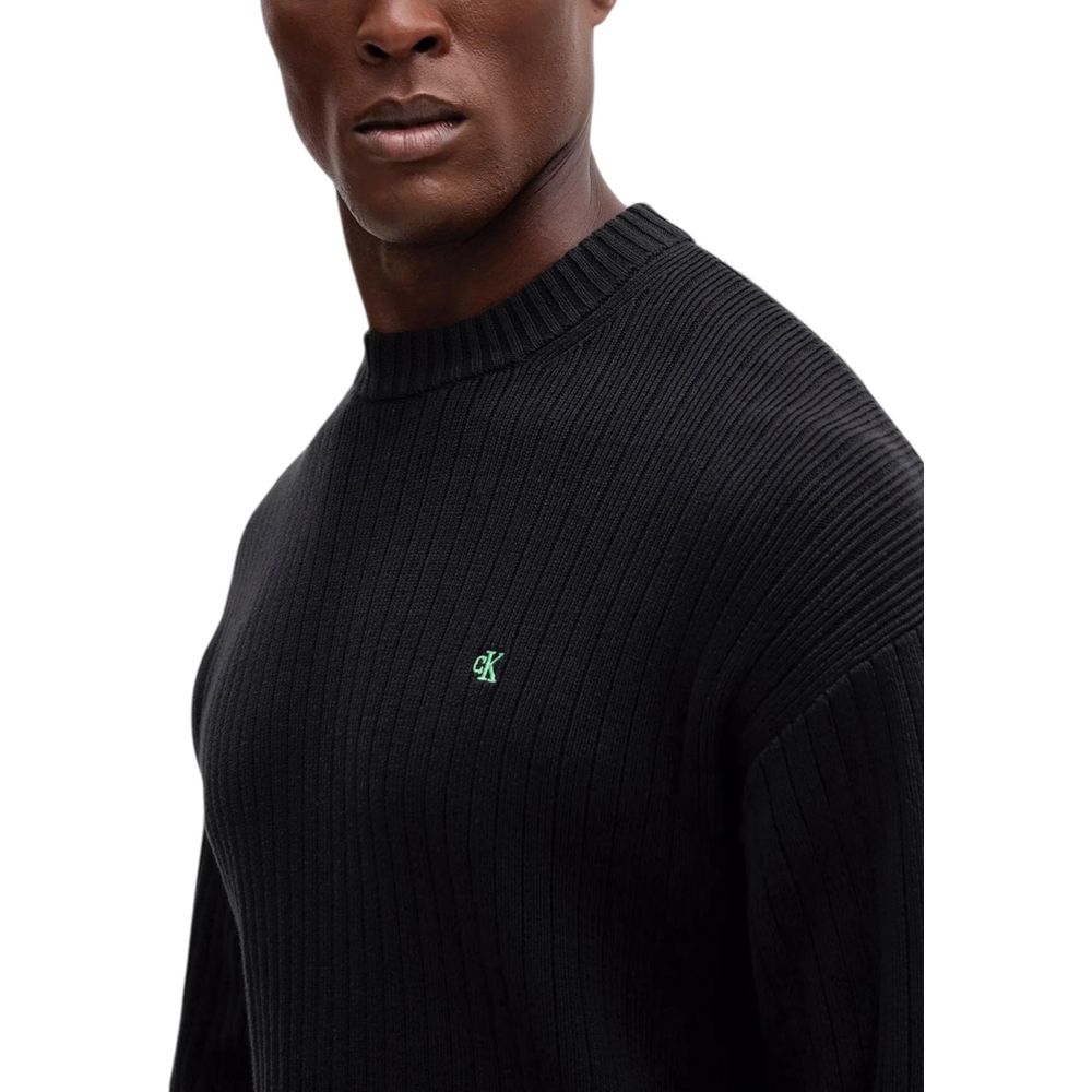 Calvin Klein Jeans Men's Crew-Neck Cotton Sweatshirt - Black