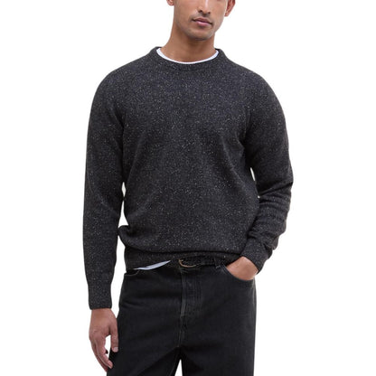 Sweatshirt by Barbour for men in wool black & natural presents a smart casual silhouette, featuring a smart casual crew neckline and for a sophisticated look.