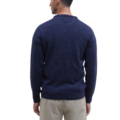 Sweatshirt by Barbour for men in wool blue & natural features an enviable silhouette, showcasing a premium and refined crew neckline for a truly enviable finish.