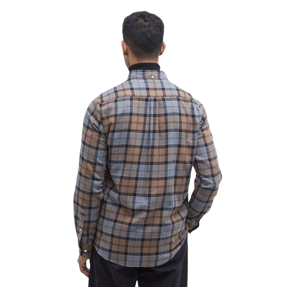 Shirt by Barbour for men in cotton beige, featuring a nuanced and nuanced button-down-collar neckline for a sophisticated finish.