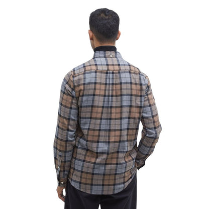 Shirt by Barbour for men in cotton beige, featuring a nuanced and nuanced button-down-collar neckline for a sophisticated finish.