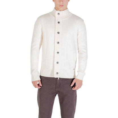 Gianni Lupo Men's High-Collar Marabou Wool & Polyamide Sweatshirt - Cream