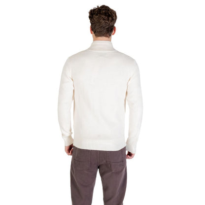 Gianni Lupo Men's High-Collar Marabou Wool & Polyamide Sweatshirt - Cream