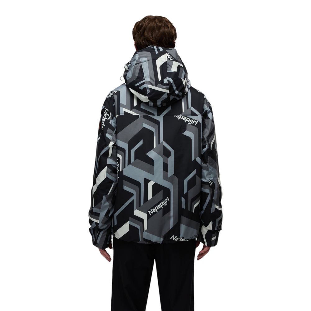 Hooded Windbreaker Jacket by Napapijri for men in polyester showcases a modern silhouette, integrating pockets, hooded & windproof and a modern hooded neckline for a sophisticated finish.