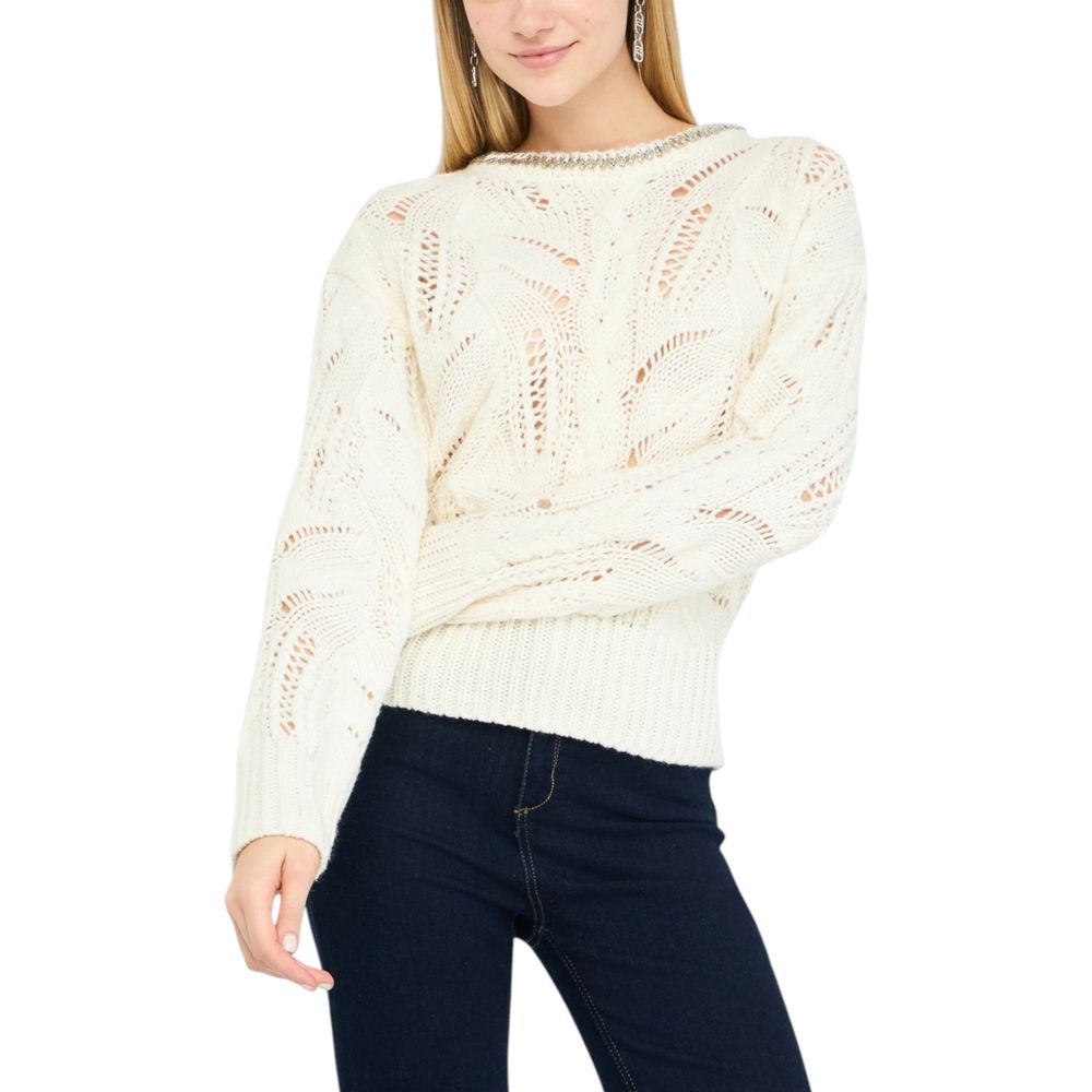 Sweatshirt by Liu Jo for women in marabou wool white presents a smart casual silhouette, featuring a smart casual and for a sophisticated look.