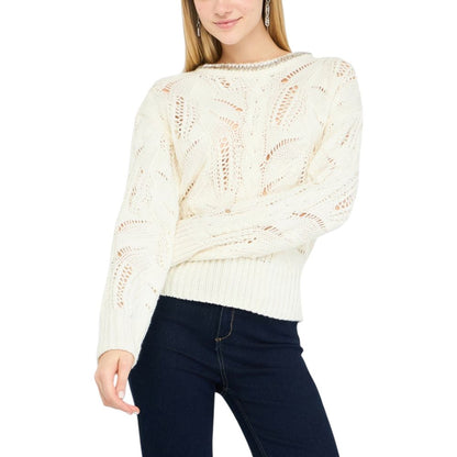 Sweatshirt by Liu Jo for women in marabou wool white presents a smart casual silhouette, featuring a smart casual and for a sophisticated look.