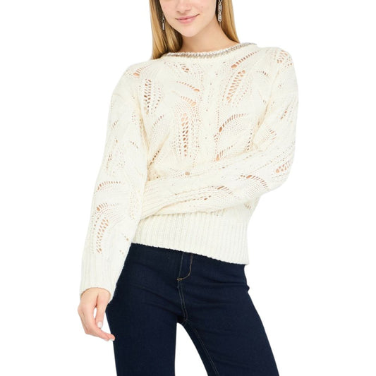 Sweatshirt by Liu Jo for women in marabou wool white presents a smart casual silhouette, featuring a smart casual and for a sophisticated look.