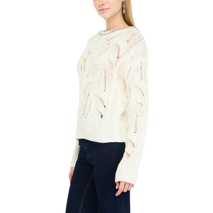 Sweatshirt by Liu Jo for women in marabou wool white features an exquisite silhouette, showcasing and details for a exquisite look.