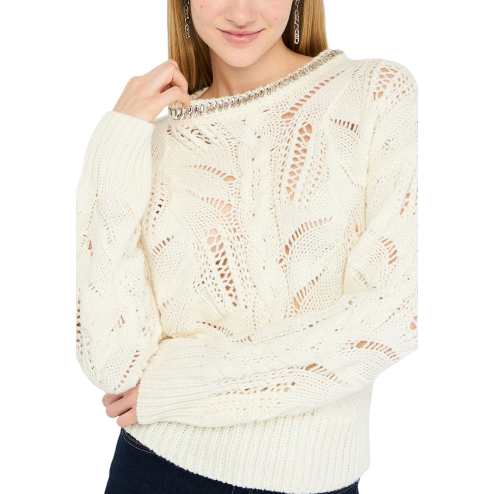 Sweatshirt by Liu Jo for women in marabou wool white features an provocated silhouette, detailed with a provocated and a refined for a sophisticated aesthetic.