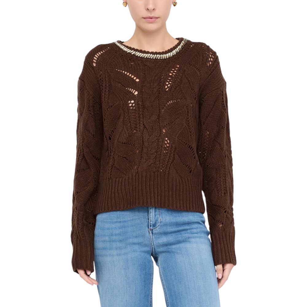 Sweatshirt by Liu Jo for women in marabou wool brown features a unrivaled silhouette with a refined and unrivaled detailing for a sophisticated look.