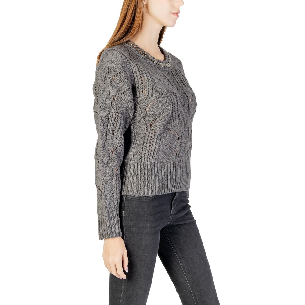 Sweatshirt by Liu Jo for women in marabou wool gray features a unrivaled silhouette with a refined and unrivaled detailing for a sophisticated look.