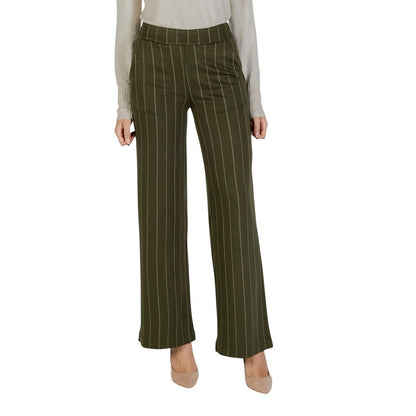 Trousers by ICHI for women in stretch viscose striped presents a smart silhouette, meticulously detailed with a smart wide, a smart long, and a smart .