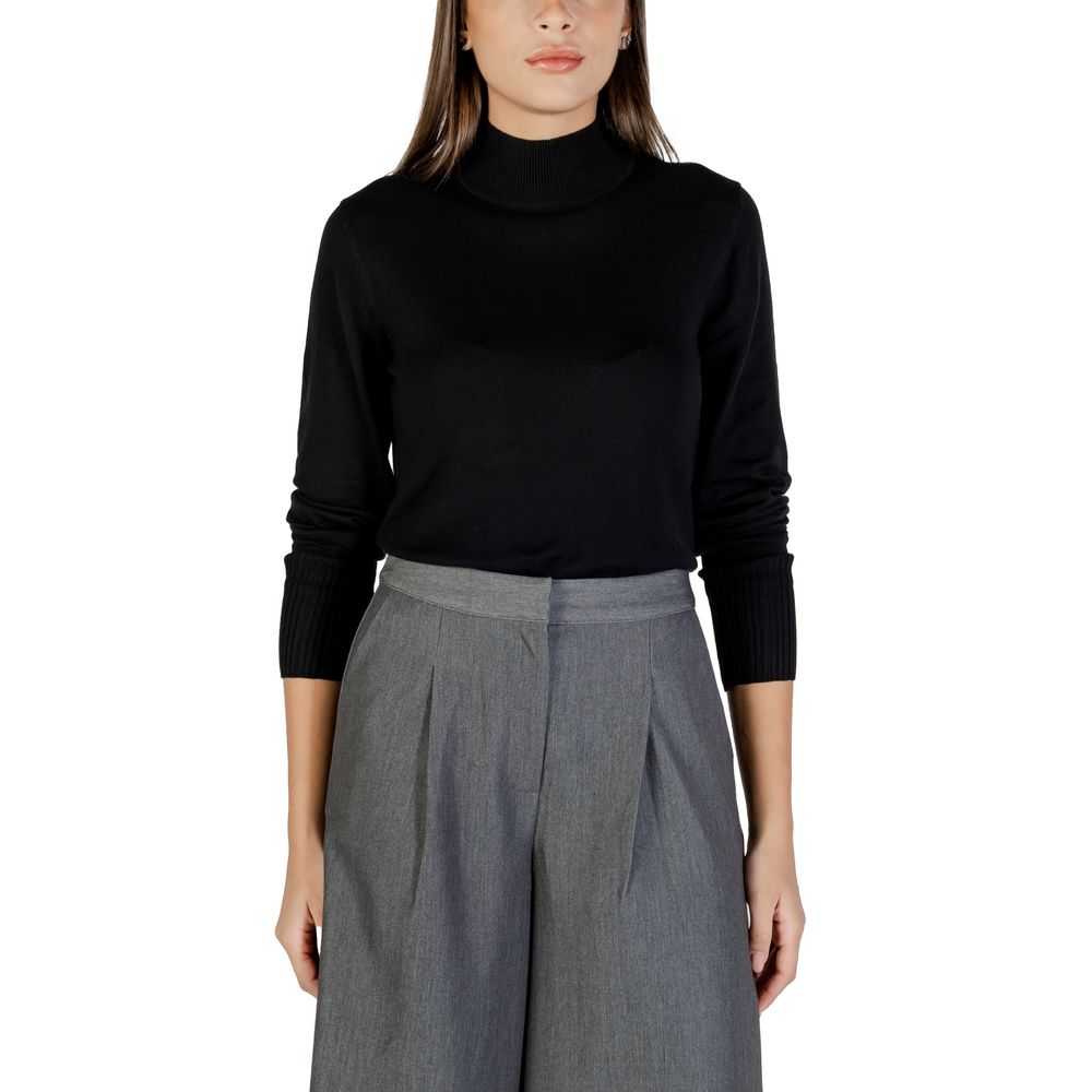 Sweater by ICHI for women in nylon & viscose black features an tactile silhouette, showcasing a sophisticated and tactile for a refined finish.