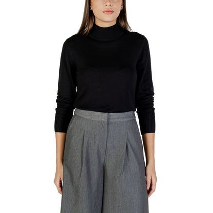 Sweater by ICHI for women in nylon & viscose black features an tactile silhouette, showcasing a sophisticated and tactile for a refined finish.
