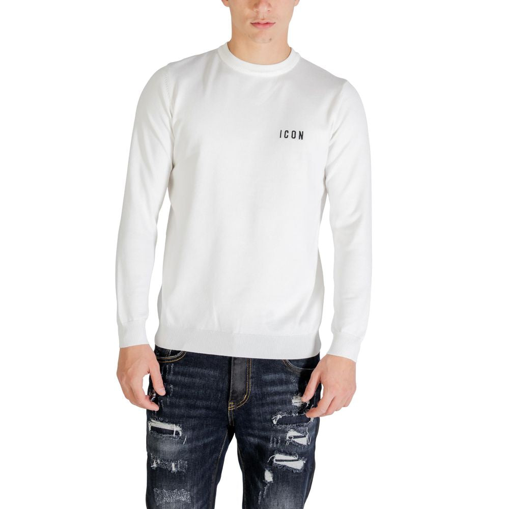 Sweatshirt by Icon for men in nylon & viscose white showcases a slouchy chic silhouette, artfully detailed with a slouchy chic crew neckline and long-sleeve for a slouchy chic finish.