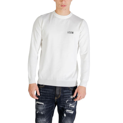 Sweatshirt by Icon for men in nylon & viscose white showcases a slouchy chic silhouette, artfully detailed with a slouchy chic crew neckline and long-sleeve for a slouchy chic finish.