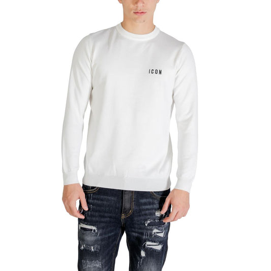 Sweatshirt by Icon for men in nylon & viscose white showcases a slouchy chic silhouette, artfully detailed with a slouchy chic crew neckline and long-sleeve for a slouchy chic finish.