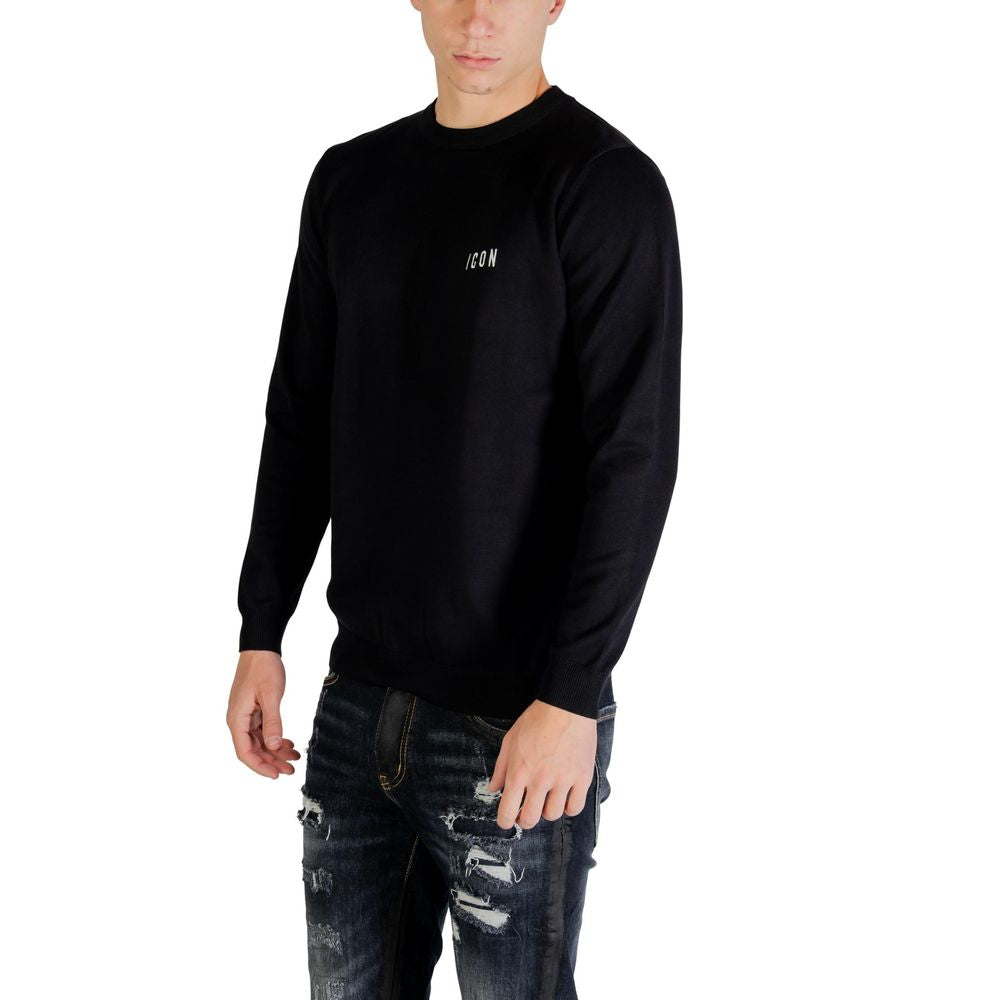 Sweatshirt by Icon for men in nylon & viscose black features an magnificent silhouette, showcasing a sophisticated crew neckline and detail for a truly magnificent finish.
