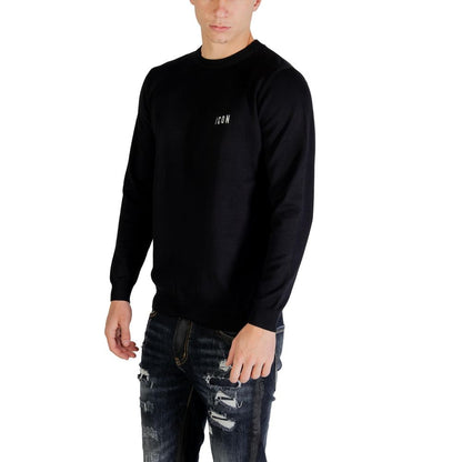 Sweatshirt by Icon for men in nylon & viscose black features an magnificent silhouette, showcasing a sophisticated crew neckline and detail for a truly magnificent finish.
