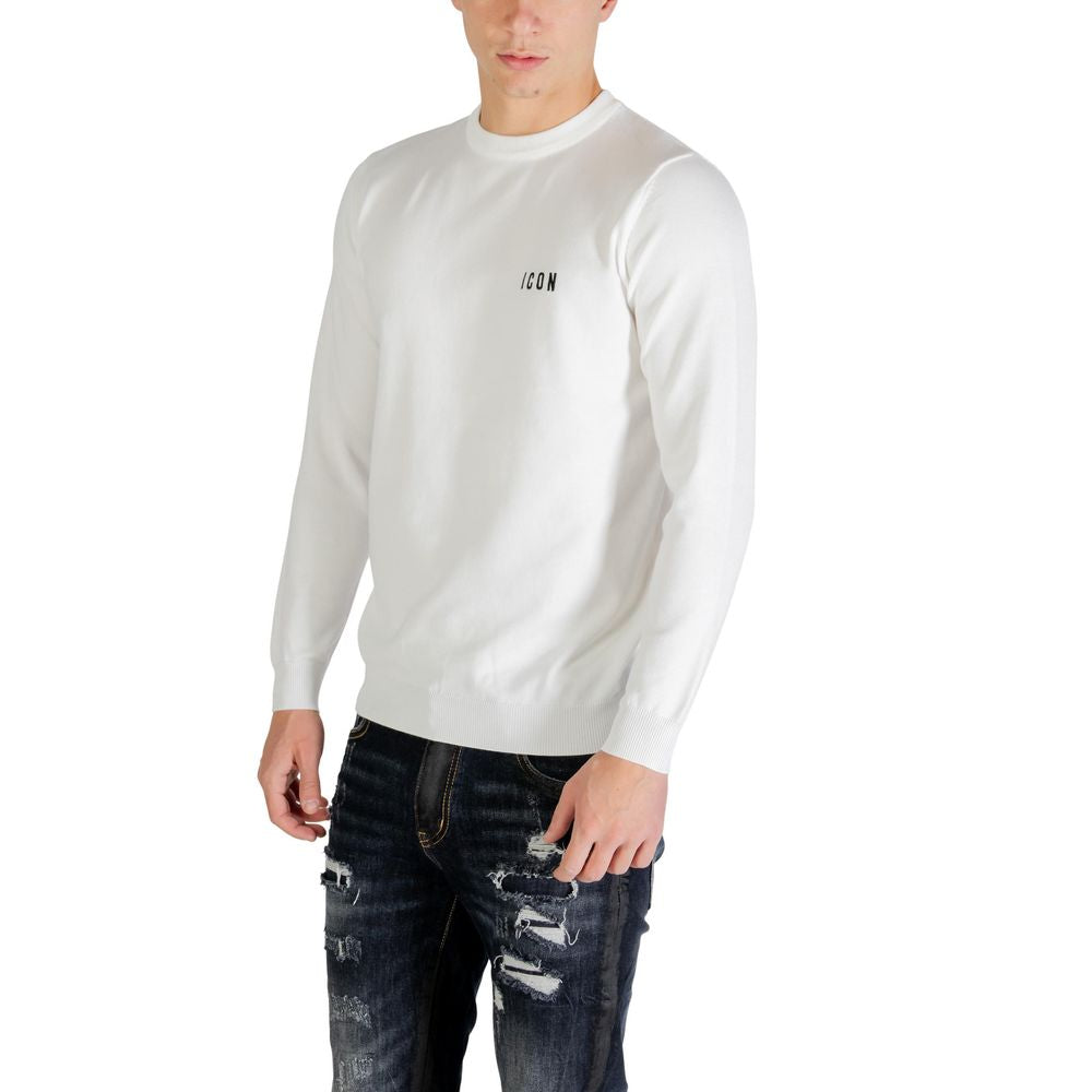 Sweatshirt by Icon for men in nylon & viscose white features an enviable silhouette, showcasing a premium and refined crew neckline for a truly enviable finish.