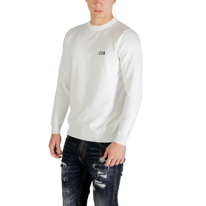 Sweatshirt by Icon for men in nylon & viscose white features an enviable silhouette, showcasing a premium and refined crew neckline for a truly enviable finish.