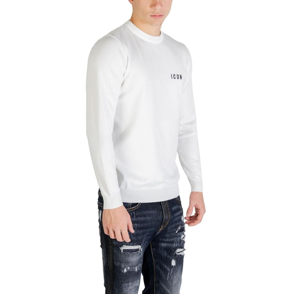 Sweatshirt by Icon for men in nylon & viscose white presents a smart casual silhouette, featuring a smart casual crew neckline and for a sophisticated look.