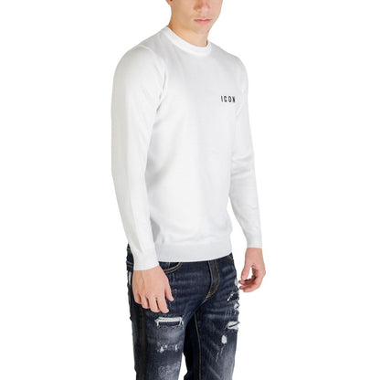 Sweatshirt by Icon for men in nylon & viscose white presents a smart casual silhouette, featuring a smart casual crew neckline and for a sophisticated look.
