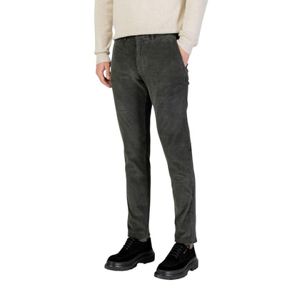 Trousers by Borghese for men in stretch cotton green features a tailored silhouette with a tailored slim, defined by its long and a sophisticated .