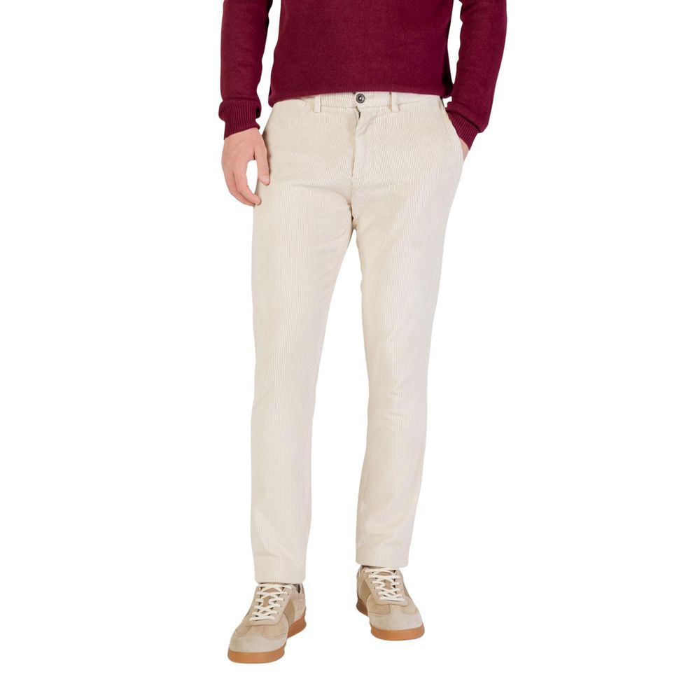 Pants by Borghese for men in stretch cotton beige features a stylish silhouette with a stylish slim, long, and .