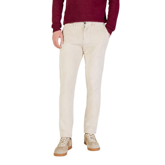 Pants by Borghese for men in stretch cotton beige features a stylish silhouette with a stylish slim, long, and .