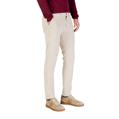 Pants by Borghese for men in stretch cotton beige features a utilitarian slim with a utilitarian long and to create a sophisticated, premium look.