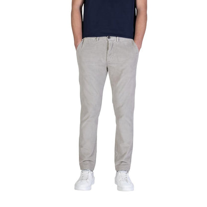 Trousers by Borghese for men in stretch cotton gray features a tailored silhouette with a tailored slim, defined by its long and a sophisticated .