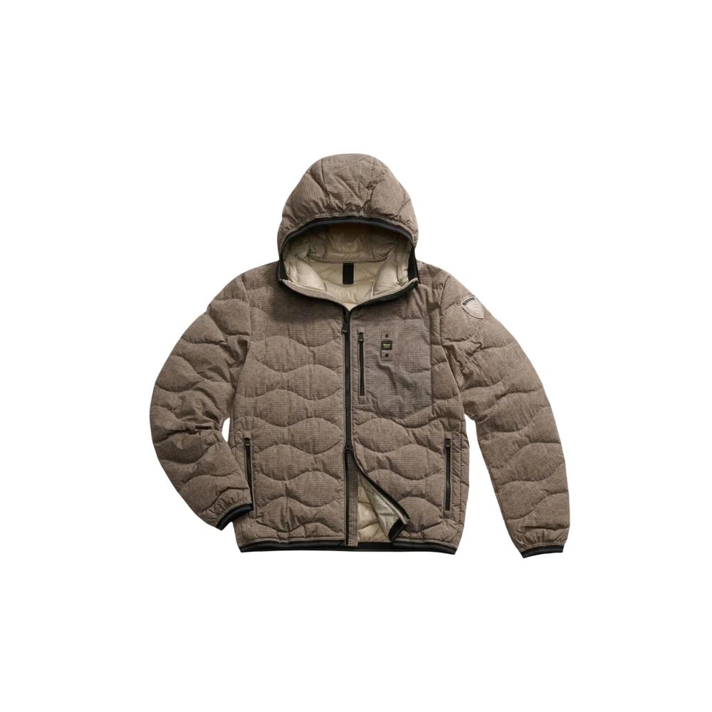 Hooded Overcoat by Blauer for men in polyester brown features an voluminous silhouette, showcasing distinct thermal, lightweight, pockets, hooded & insulated and a voluminous hooded neckline for a truly voluminous aesthetic.