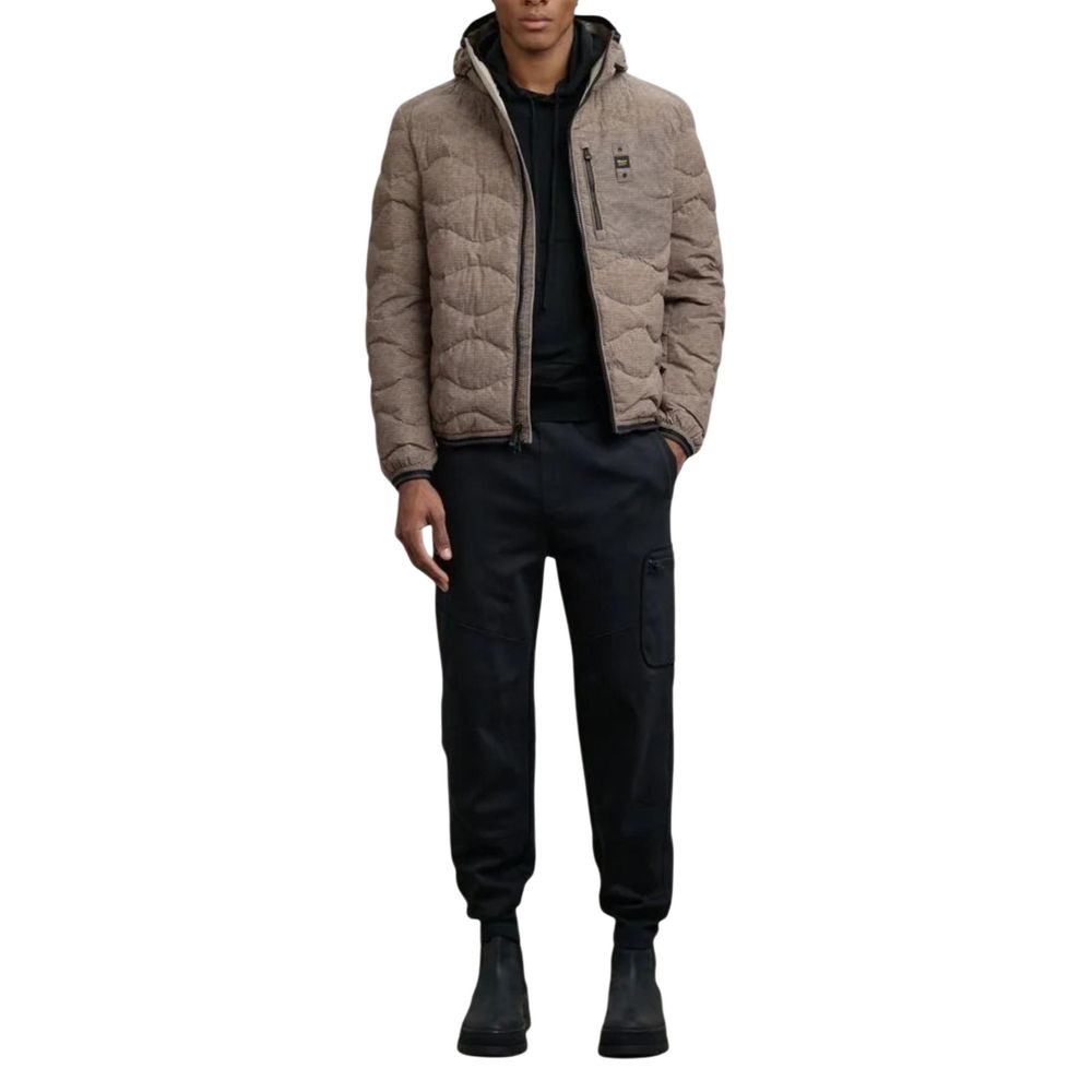 Hooded Overcoat by Blauer for men in polyester brown features an satoral silhouette, showcasing a sophisticated hooded neckline and satoral thermal, lightweight, pockets, hooded & insulated for a premium, timeless look.