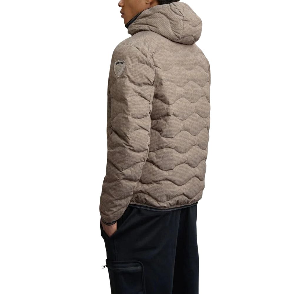 Hooded Overcoat by Blauer for men in polyester brown presents a luxurious silhouette, showcasing a luxurious hooded neckline and sophisticated thermal, lightweight, pockets, hooded & insulated for a premium, luxurious look.